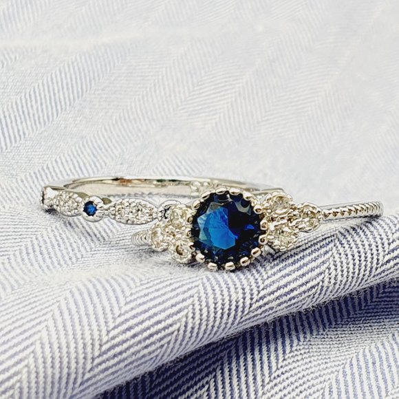 Tiny Round CZ Bright Thin Simple Finger Dainty Ring for Women, EVGG1326 - Picture 5 of 10